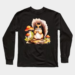 Cool Squirrel With Sunglasses Long Sleeve T-Shirt